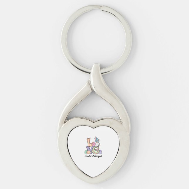 Love Easter Teacher's Aide Gnomes Teacher Easter 2 Key Ring (Front)