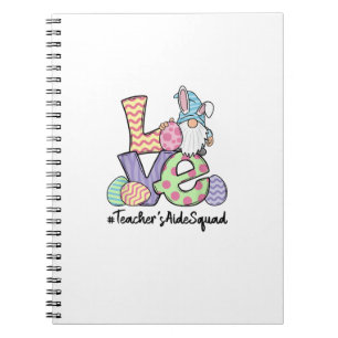 Love Easter Teacher's Aide Gnomes Teacher Easter 2 Notebook
