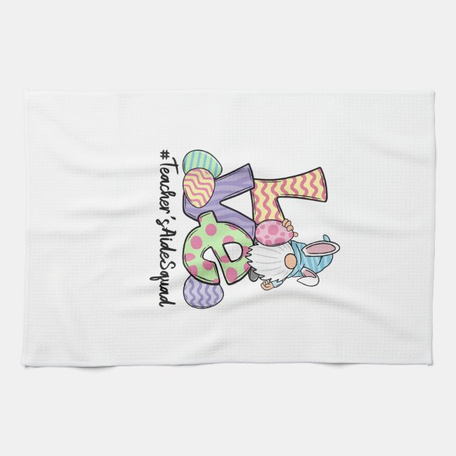 Love Easter Teacher's Aide Gnomes Teacher Easter 2 Tea Towel (Horizontal)
