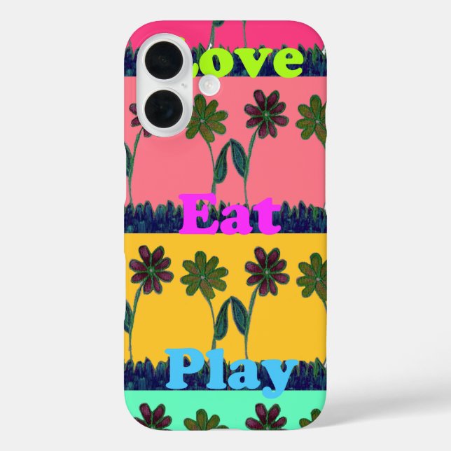 Love Eat Play Art Print Case-Mate iPhone Case (Back)