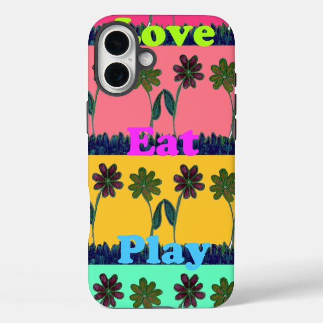 Love Eat Play Art Print Case-Mate iPhone Case (Back)
