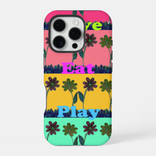 Love Eat Play Art Print iPhone 16 Pro Case