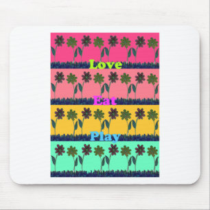 Love Eat Play Art Print Mouse Pad