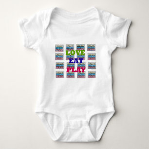 Love Eat Play Hakuna Matata Art Print Baby Bodysuit