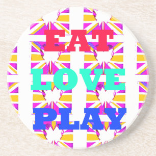 Love Eat Play Heart Hakuna Matata colours.png Coaster