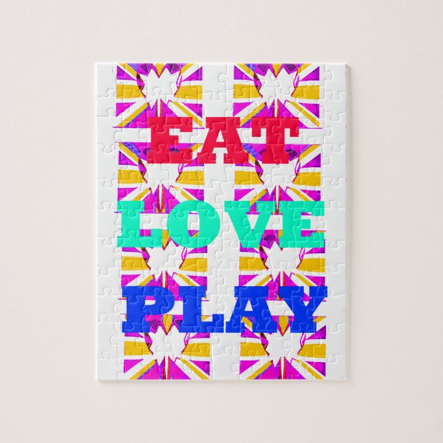 Love  Eat Play Heart Hakuna Matata colours.png Jigsaw Puzzle (Vertical)