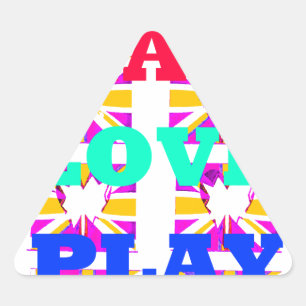 Love Eat Play Heart Hakuna Matata colours.png Triangle Sticker