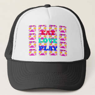 Love  Eat Play Heart Hakuna Matata colours.png Trucker Hat