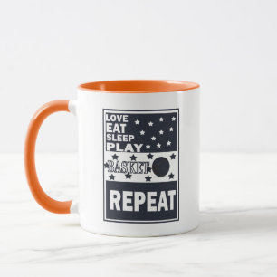 Love eat sleep play basketball mug