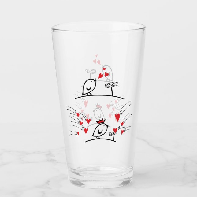 LOVE ECHO - Comic Birds Tweetlercools 1 Glass (Front)