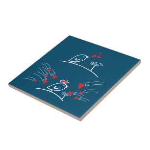 LOVE ECHO - Comic Birds Tweetlercools 2 Ceramic Tile