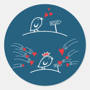 LOVE ECHO - Comic Birds Tweetlercools 2 Classic Round Sticker