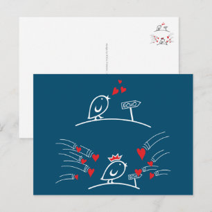 LOVE ECHO - Comic Birds Tweetlercools 2 Postcard