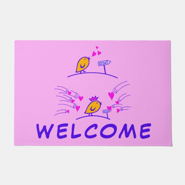 LOVE ECHO - Comic Birds Tweetlercools 3 Doormat (Front)