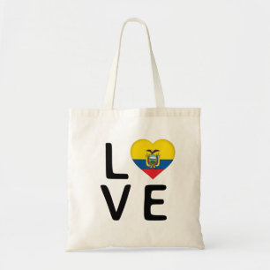 Love - Ecuador Flag Tote Bag