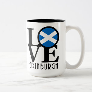 LOVE Edinburgh Scotland 15oz Two-Tone Coffee Mug