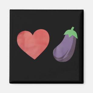 Love Eggplant Funny Gay LGBTQ Pride Magnet