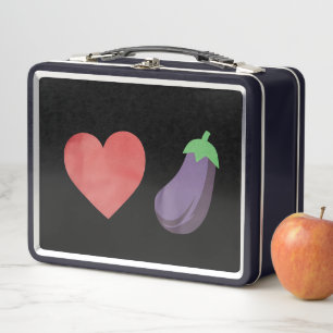 Love Eggplant Funny Gay LGBTQ Pride Metal Lunch Box