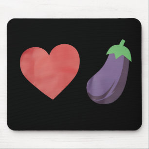 Love Eggplant Funny Gay LGBTQ Pride Mouse Pad