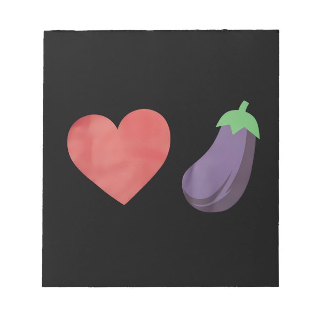 Love Eggplant Funny Gay LGBTQ Pride Notepad (Front)