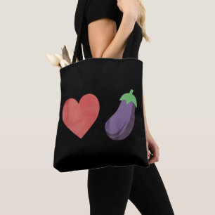 Love Eggplant Funny Gay LGBTQ Pride Tote Bag