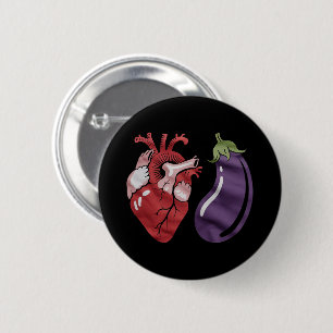Love Eggplant Funny Gay Pride Humour LGBTQ Joke 6 Cm Round Badge