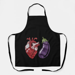Love Eggplant Funny Gay Pride Humour LGBTQ Joke Apron