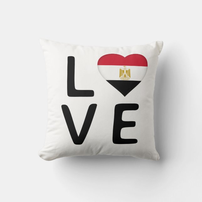 Love - Egypt Flag Throw Pillow (Front)