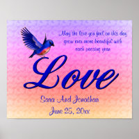 Love Elegant Bluebird Personalised Wedding