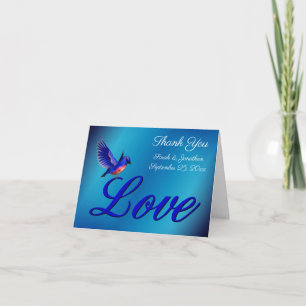 Love Elegant Bluebird Personalised Wedding Thank You Card