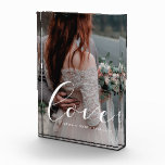 Love elegant calligraphy wedding photo block<br><div class="desc">Showcase your favourite wedding pictures with this modern photo block,  with the word Love in a beautiful text overlay. You can easily change the colour and size of the text to fit your picture.</div>