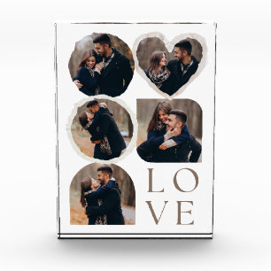 Love Elegant Personalised Couple Photo Collage Block