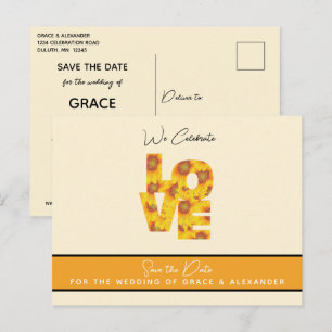 LOVE Elegant Sunflower Wedding Save the Date Postc Postcard