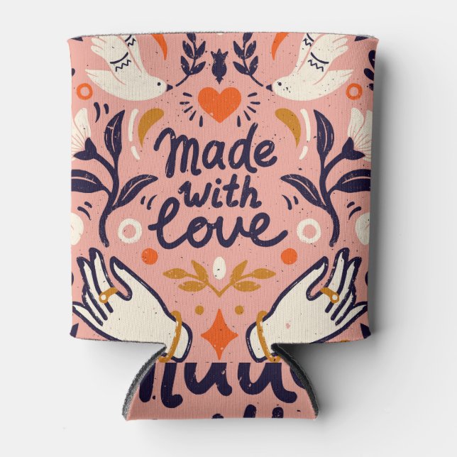 Love elements: vintage pink composition. can cooler (Front)