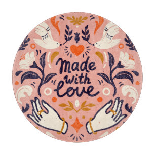 Love elements: vintage pink composition. cutting board