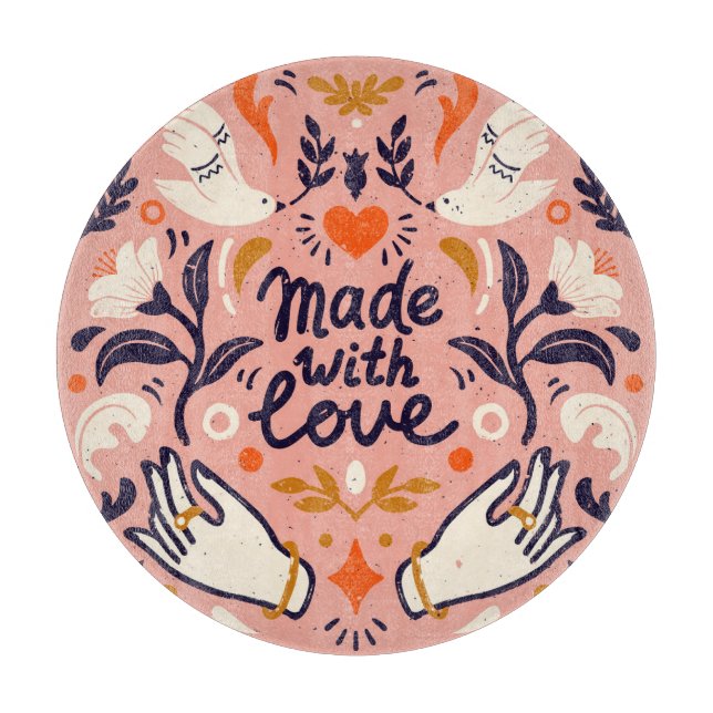 Love elements: vintage pink composition. cutting board (Front)