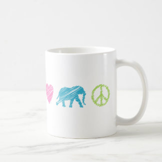 Love, Elephant and Peace Coffee Mug