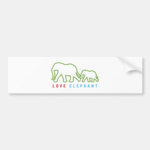 Love Elephant Bumper Sticker