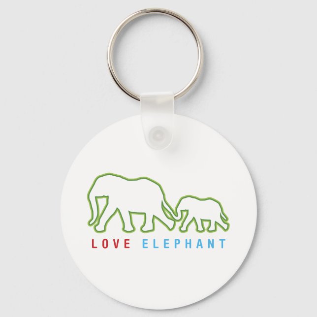 Love Elephant Key Ring (Front)