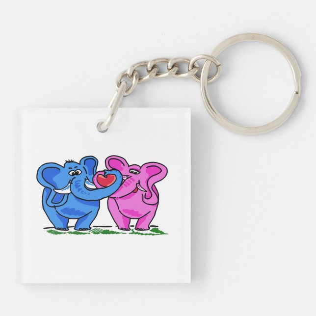 love elephants key ring (Back)