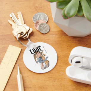 Love Embrace – Romantic Couple Illustration Key Ring