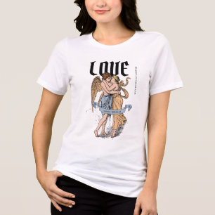 Love Embrace – Romantic Couple Illustration Tri-Blend Shirt