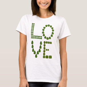 Love – Emerald Green Gemstone Lettering T-Shirt