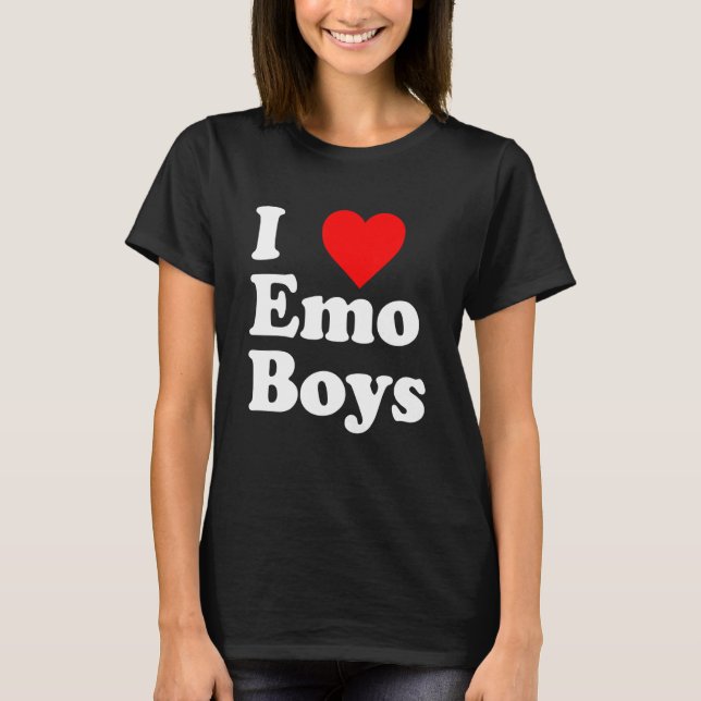 Love Emo Boys Heart Trendy Egirl Eboy GF Aesthetic T-Shirt (Front)