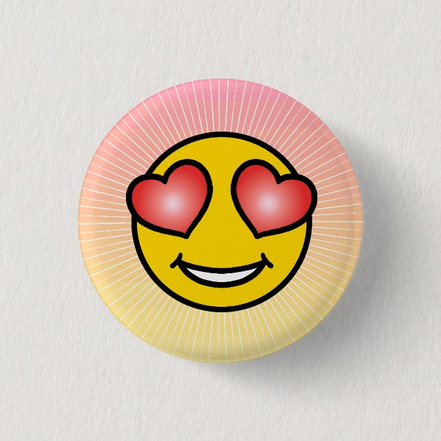 Love Emoji 3 Cm Round Badge (Front)