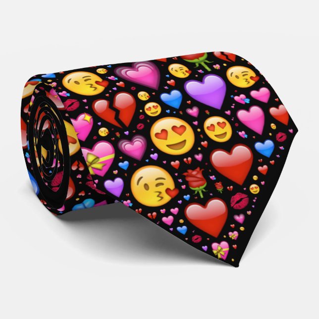 Love Emoji Customised Tie (Rolled)
