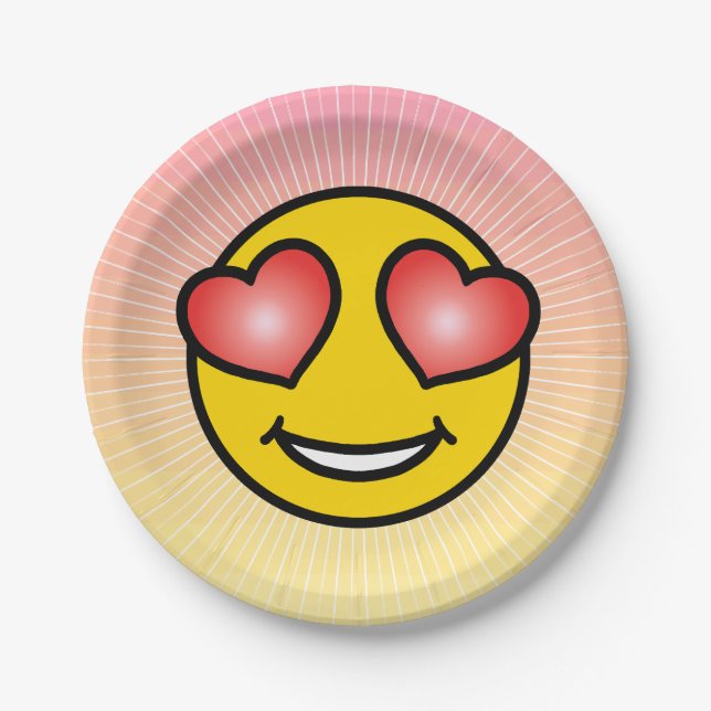 Love Emoji Paper Plate (Front)