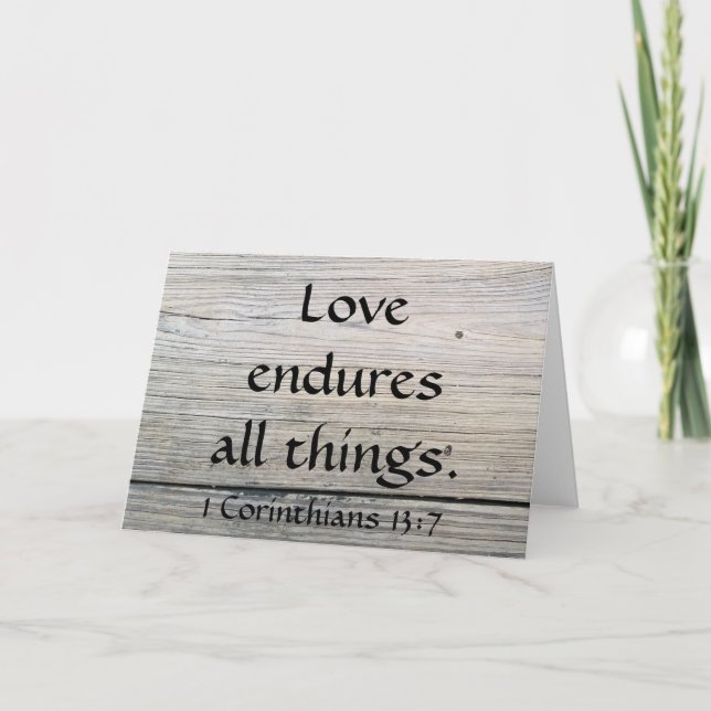 love endures all things scripture card (Front)