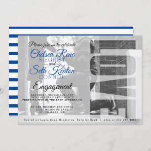 Love Engagement - Blue - Create Your Own Invitation