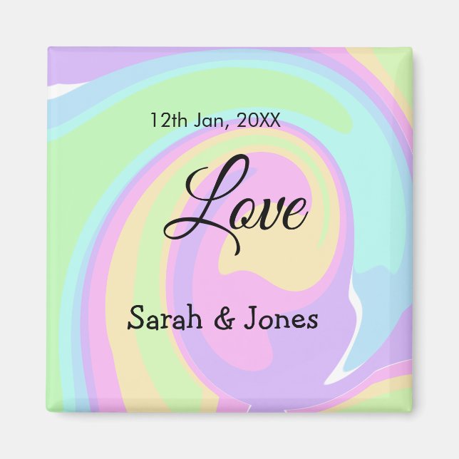 Love engagement wedding couple colorful bohpattern magnet (Front)